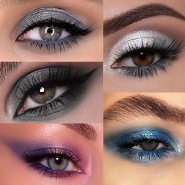 Erinde 5-Piece Glitter Eyeshadow Pen Set, Waterproof & Long-Lasting Eyeshadow Stick, Pearlescent Cream Crayon Eyeliner, High Pigment Metallic Shimmer Eye Makeup Pen