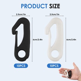 AHRLIC 20 Pack Nylon Flag Pole Clips Hooks, Windproof Flag Snap Hook Set Fixed Flags and Ropes Connectors, Lightweight Noise-Free Kit Multi-Use in Camping, Gardening, Fit Flag Poles, Curtains