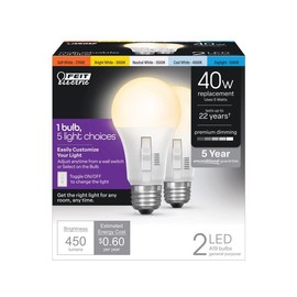 Feit Electric 3011490 40W A19 E26 LED Bulb - Color Changing - Pack of 2