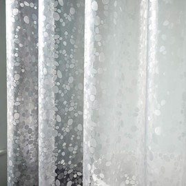 AooHome 48x72 Inch Stall Size Shower Curtain Liner, EVA Shower Curtain 3D Pebble Pattern Narrow Shower Liner, Heavy Duty, Water Repellent, Semi Transparent
