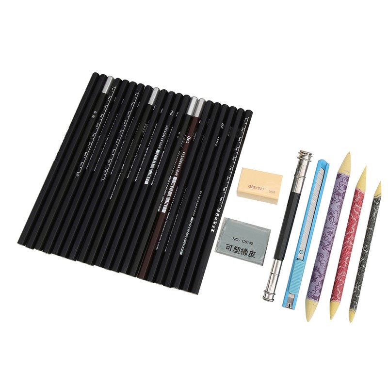 29pcs Sketching Pencil Tool Kit Beginner Artist Drawing Pencil Roll