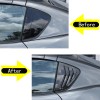 car-attention Carbon Look Rear Side Window Louver Shutter Cover Trim