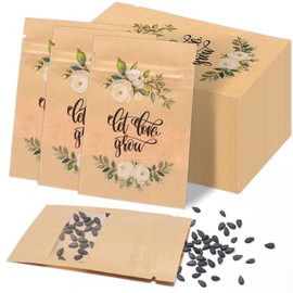 120 Pcs Seed Envelopes Let Love Grow Seed Packets Resealable Seed Envelopes with Clear Window Color Printing Seed Storage Organizer for Flower Plants Seed Saving