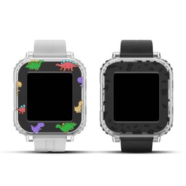2-Pack for Gabb Watch 3e/3 Bumper Protection Case, Cute Funny Gabb 3e/Gabb 3 Edge Protector Skin, Drop-Proof for Gabb 3/3e Kids SmartWatch Accessories (Without Screen, Dinosaurs+Cows)