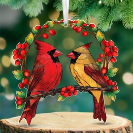 AXIARA Sympathy Gifts for Loss of Loved One - Two Layer Wooden Cardinal Christmas Ornaments 2025 - Cardinal Gifts for Women Men, Memorial Gift, Bereavement Gift Idea, Cardinals for Christmas Tree
