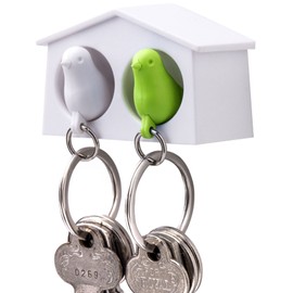 QUALY Key Storage Mini Duo Sparrow Key Ring White Green 5217049GR