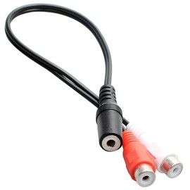 tunghey 2Pack 3.5mm Female to Dual RCA Female Phono Stereo Splitter Cable 3.5 Jack Socket to 2RCA Audio Adapter Extender Cord 25cm