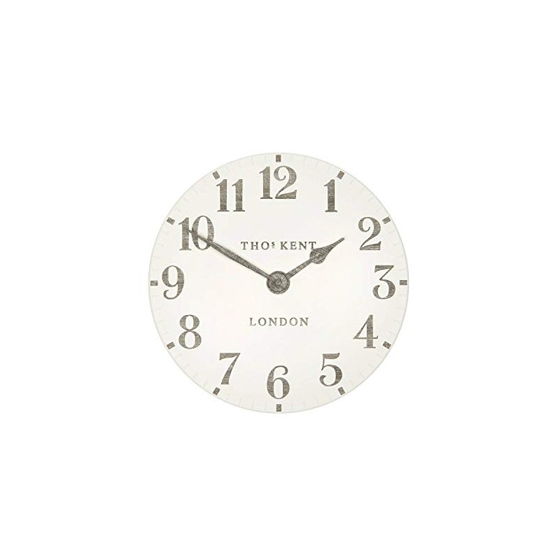 Thomas Kent Arabic Design Limestone White Wall Clock - 12"