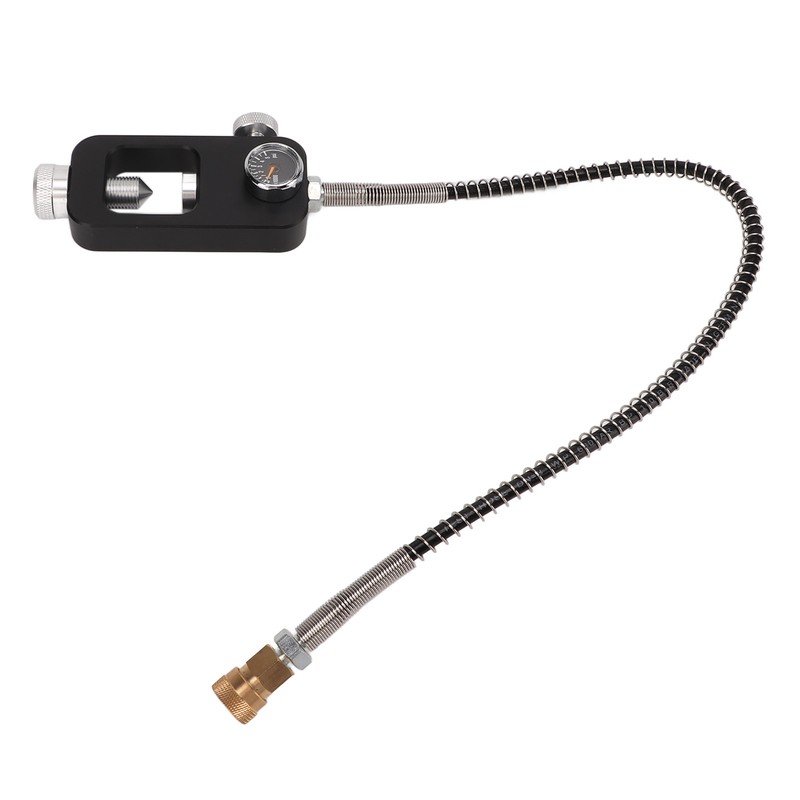 Diving Tank Refill Adapter with Gauge Hose Aluminium Alloy Durable