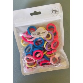 Hi, Mom! 50 Pcs Baby Hair Ties, Cotton Toddler Hair Ties for Girls and Kids, Multicol