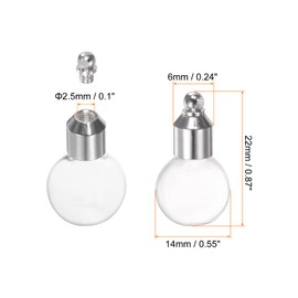 HARFINGTON 5pcs Name on Rice Glass Vial Pendant 6mm Width Oblate Shape Screw Cap Pendant Clear Vial Necklace Hanging Wish Bottles for Liquid Sand Ashes DIY Pendant Craft Souvenirs