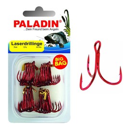 Laser Triplets Red Treble Hooks Large Pack Big Bag 15 or 24 pieces Size:6 (EU)