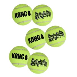 Kong Squeakair Balls, Color Amarillo, Mediano, Paquete de 6 Piezas