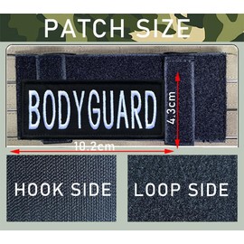 2 PCS Service Dog Bodyguard Dog Harness/Vest Patch Tactical Embroidered Emblem Hook and Loop Applique Badge Patches for Medium/Large Dogs Harness Vest Clothes Work Dog Guide Dog