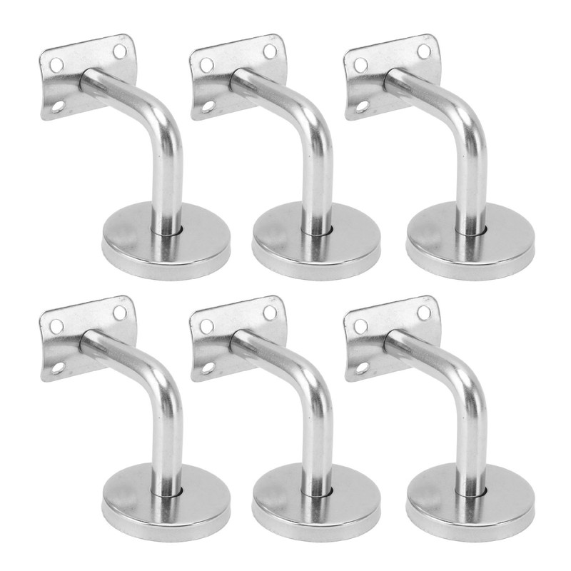 6 Pcs Wall Handrail Bracket 304 Stainless Steel Strong Bearing