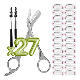 Kit Diseño Recorte Tijera Corte Cejas Peine Cepillo Beauty F