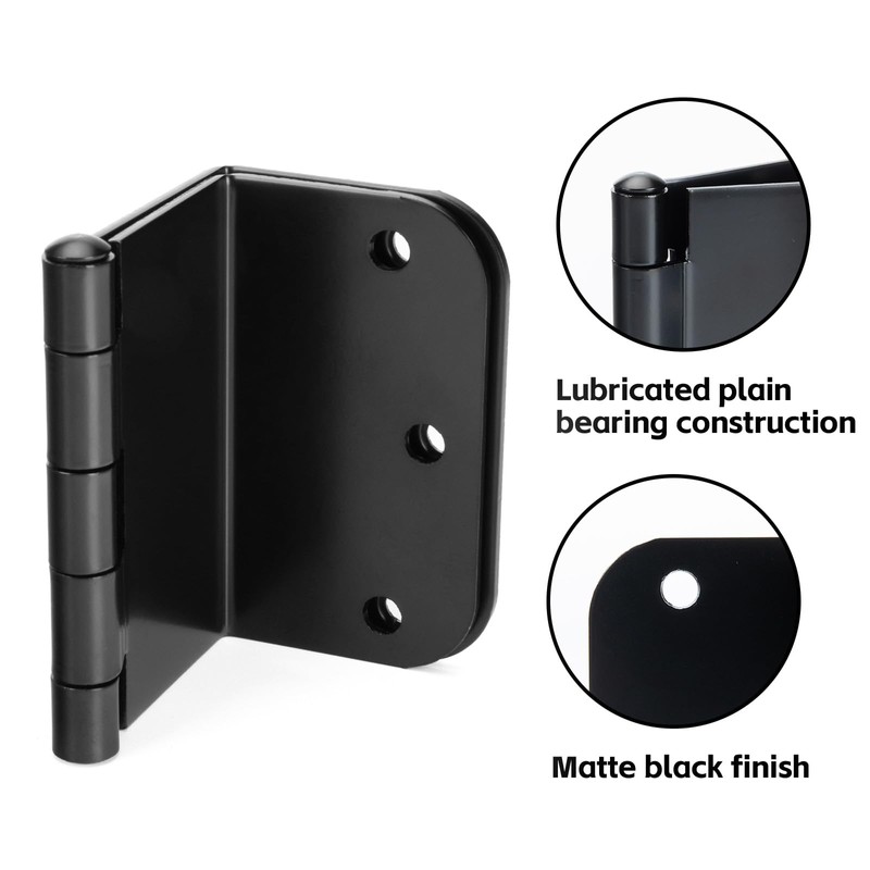 Haidms 3 Pack Offset Hinges Matte Black 3.5 Inch with