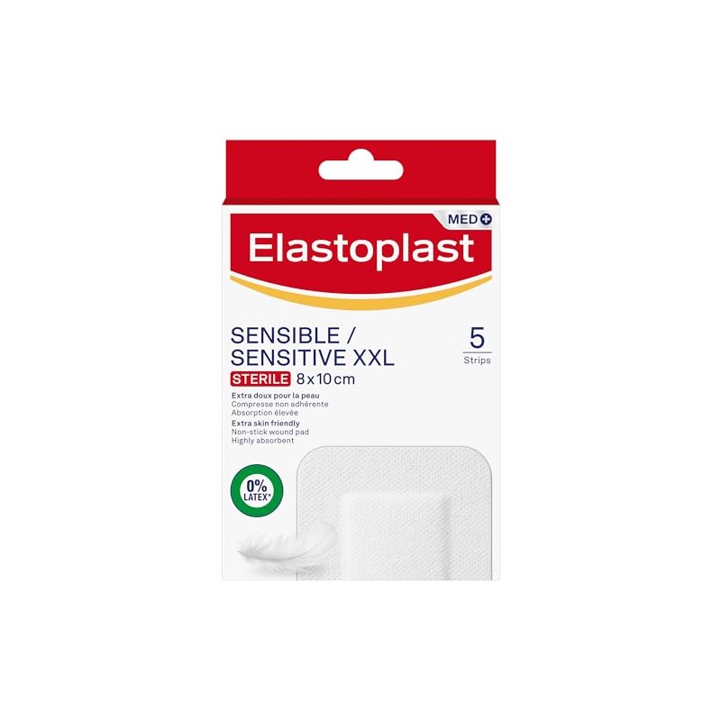 Elastoplast Sensitive XXL Dressings (5 Strips) | Large Plasters for