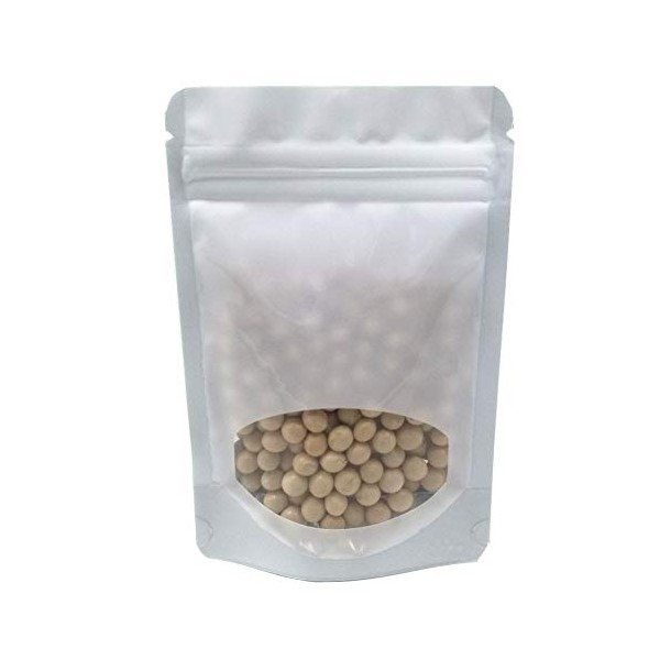 100 Pieces Stand Up Mylar Bags Clear Plastic Window Pouch