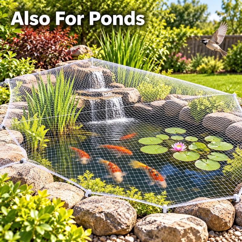 Transparent Anti-Bird Netting for Garden, Grapes, Orchard & Fishpond –