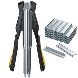 Proster Spring Loaded C7 Hog Ring Plier Kit - with 2500pcs Hog Rings Galvanized Steel Auto-feeding Fence Fastener for Farms Livestock Farm to Build Pigpen Birdcage Chicken Coops Catteries Etc