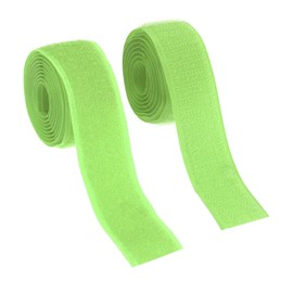YELARXI Sew on Hook and Loop Tape, 1 Inch Width Non-Adhesive Back Nylon Sewing Fastener Strips Interlocking Fabric Tape 1 Yards Fit for Clothing Crafts Sewing DIY Project - (Bright Green)