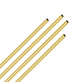 Aopin Brass Round Tube Copper Tubing Pipe ID 3mm / 3/25" x OD 5mm / 1/5" Hollow Copper Tubing Seamless Straight Pipe Tubing - 300mm / 1 Ft / 11.81 In Length For Brake Line, 2 Pcs