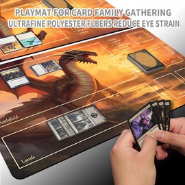 MPLR BOARD GAME Board Game MTG Play Mats + Free Waterproof Bag, Stitched Edges, Smooth Rubber Surface, MTG PlayMat with Zones (An Original MTG Playmat)