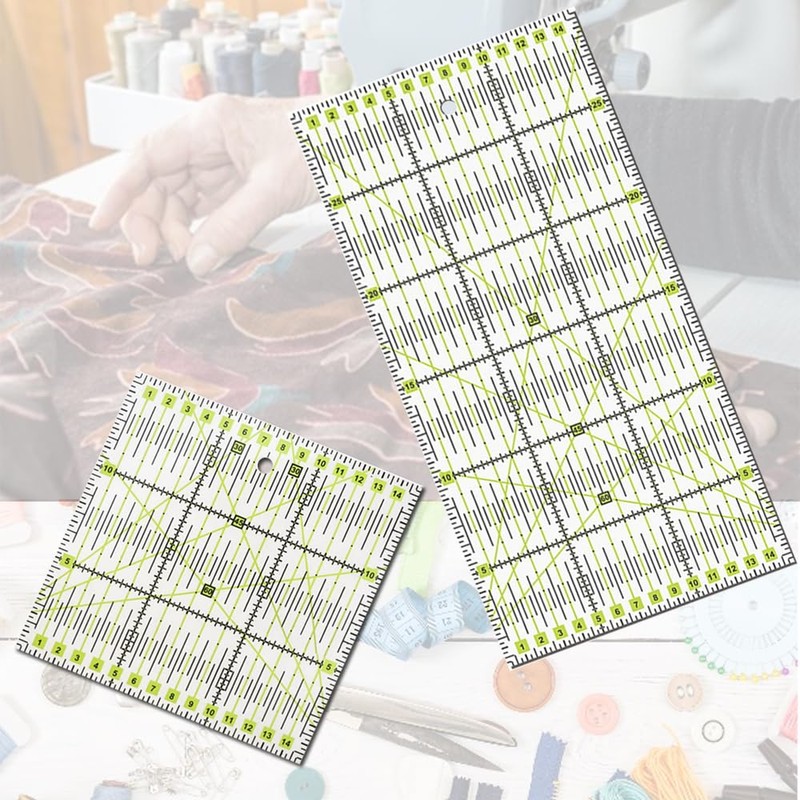 Vasemele Pack of 2 inch ruler patchwork ruler 15 cm