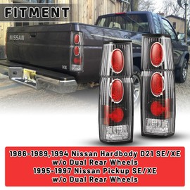 AUTOWIKI Tail Lights LED For Nissan 1986-1994 Hardbody D21 SE / 1986-1989 1994 XE, 1995-1997 Pickup SE XE Lamp Taillights Assembly Driver Passenger Replacement Matte Black