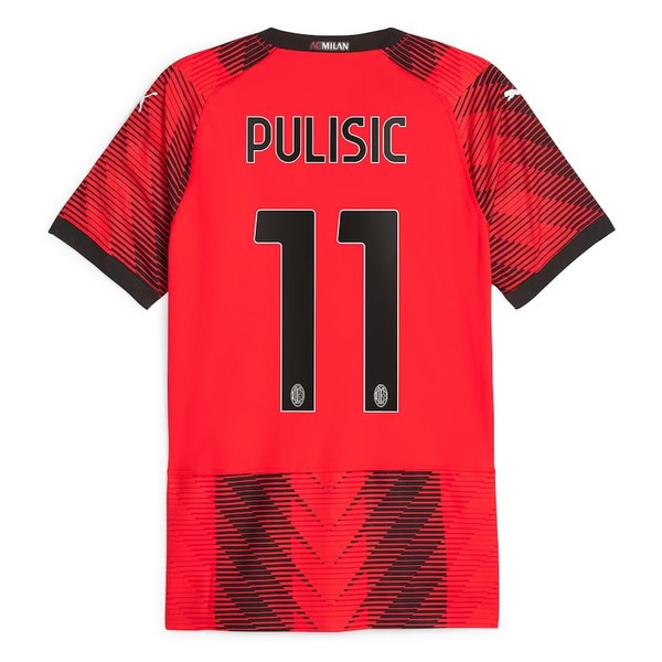 Pulisic 11# Milan - playera de fútbol 2023/24, Rojo -, X-Large