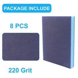 Aoserge 8 Pack Sanding Sponge, 220 Grit Washable and Reusable Sanding Blocks for Wood, Metal, Drywall, and More, Ideal for Flat and Irregular Surfaces, Durable and Versatile for Wet or Dry Use