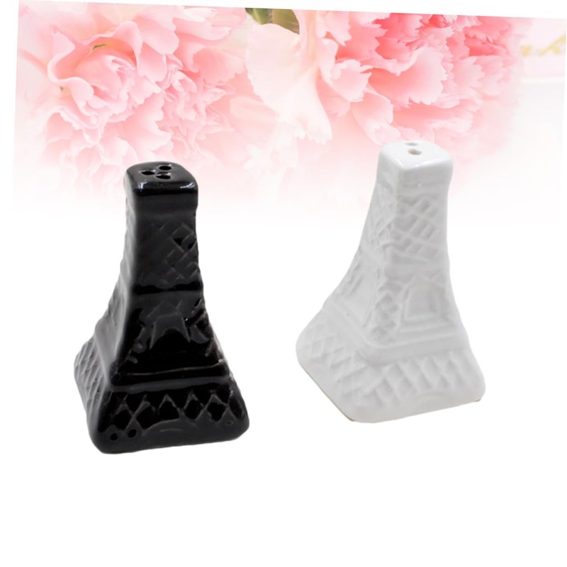 Mikinona Ceramic Seasoning Bottles Eiffel Tower 2-Piece Salt Pepper Unique