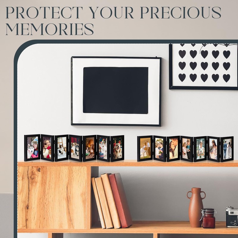 Sintuff 2 Pack 7 Folding 4x6in Hinged Picture Frame Foldable