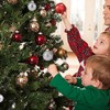 Xcdhemde 4-Piece Large Christmas Baubles Diameter 10 cm, Orange Red