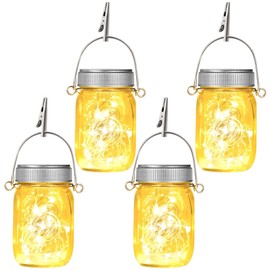Mlambert 4 Pack Solar Lanterns, Hanging Glass Solar Lights Outdoor Waterproof for Backyard Garden Yard Patio Tree Christmas Decoration, Warm White