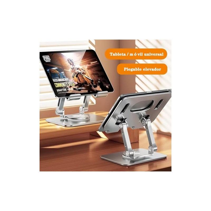 Soporte Tablet Multiángulo,con Doble Varilla 4.7 a 12‘’,Soporte Giratorio 360°,Base