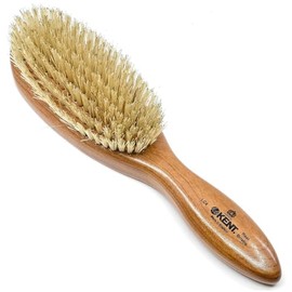 Kent LC4 - Pinceles para el cabello para mujer, desenredante, cepillo seco de madera de cerezo, cepillo ovalado de cerdas de jabalí para cabello medio