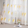 MIULEE Curtains with Yellow and White Leaves Pattern, Embroidery Curtain