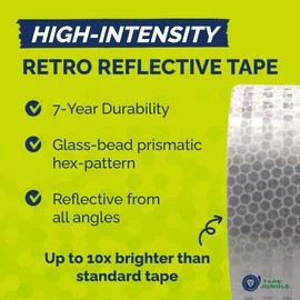 High Intensity Retro Reflective Tape (HXREF) [1 Roll] 2" (50mm) x 10 yds White