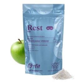 B-FIT B Rest Nootrópicos Naturales - 30 Porciones 150g en Polvo - Sin Azúcar - Sin Calorías - Incluye Scoop - Con Magnesio - Gaba y Triptófano - Sin Eritritol - Sin Conservadores - Sabor Manzana Verde