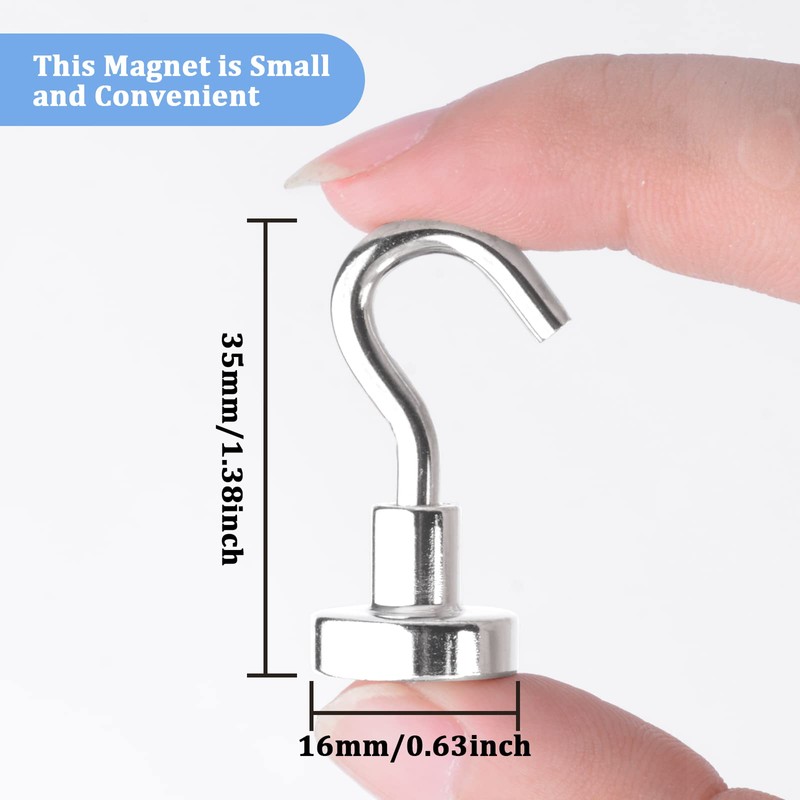 Keukenket Strong Magnetic Hooks Heavy Duty,25LBS Powerful Rare Earth Neodymium