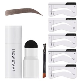 Eyebrow Stamp Stencil Kit Perfect Brow Stamp Shaping Kit Long-lasting Waterproof Eyebrow Stamp (Dark Brown)