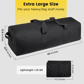 Vorspack Duffle Bag for Travel - 120L Extra Large Duffel Bag for Men Foldable Camping Bag for Storage Weekender Bag Gear Bag for Overnight Tent Sports Moving - Black