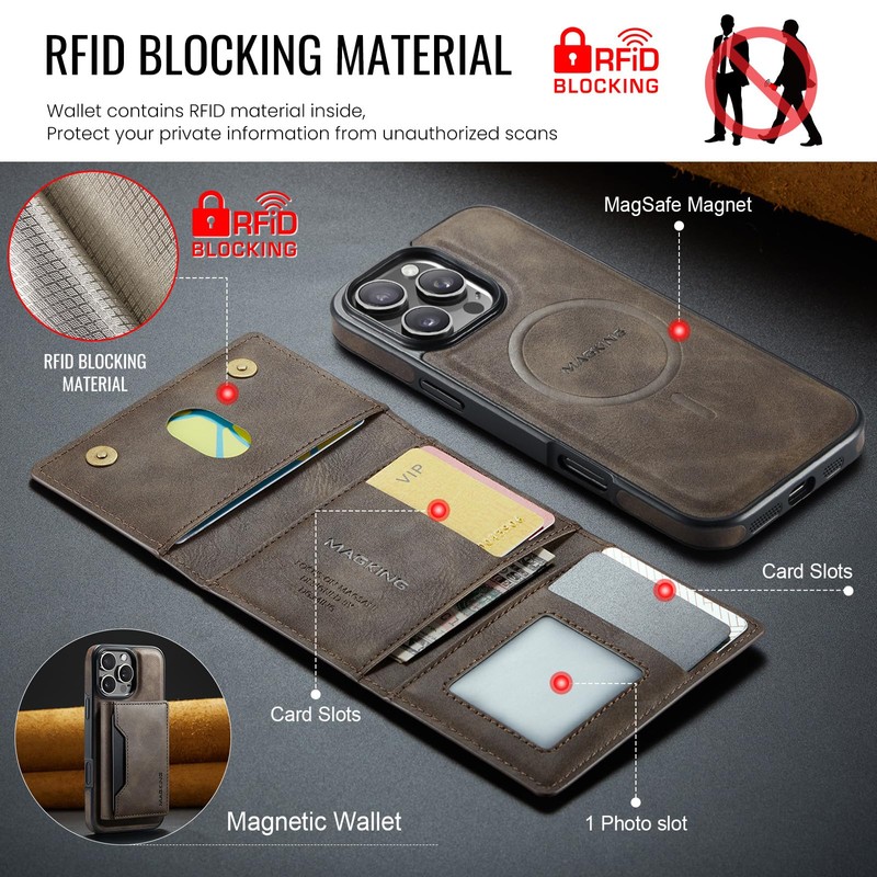 XYAJUANG Compatible with Iphone16 Pro Max，The 2 in 1 Detachable