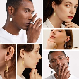 Razor Blade Earrings Black Drop Dangle Earring Stainless Steel Hoop Goth Punk Gothic Men Women Dangling Earrings