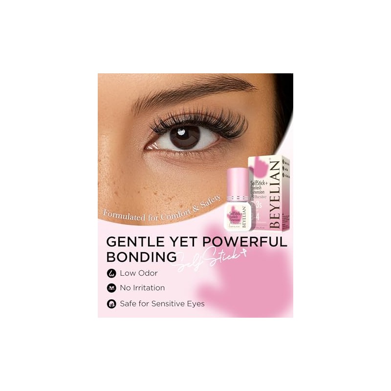 BEYELIAN Sensitive Lash Cluster Glue,Strong Hold Eyelash Extension Black Glue
