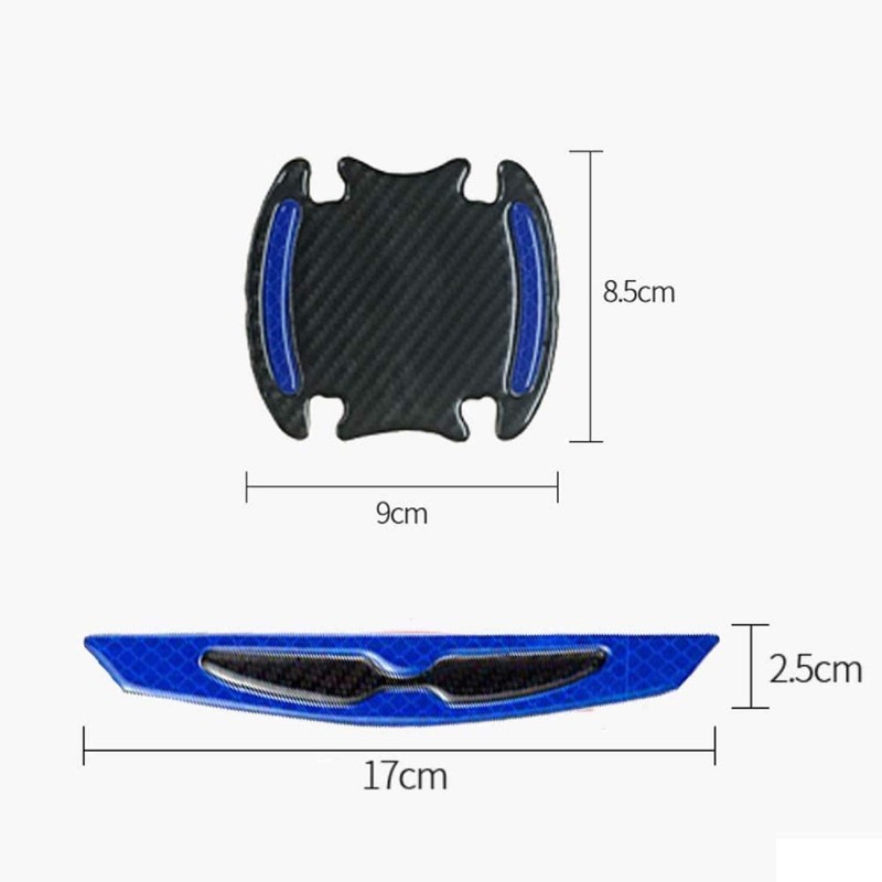 YOYCOOL 8Pcs 3D Carbon Fiber Auto Door Handle Scratch Protection