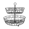 Fruit Basket Black Iron European Style Double Layer Fruit Storage
