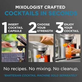 Bartesian 24-Pack Lemon Drop Variety Pack Capsules for Cocktail Machine – Home Bar Mixology Cocktails Mix Pod Capsule Set To Use With the Bartesian Cocktail Drink Maker Machine